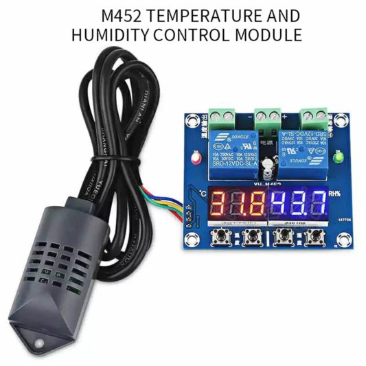 XH-M452 DC 12V 10A dijital LED Çift Çıkış Sıcaklık ve Nem Kontrol Modülü - Görsel 3