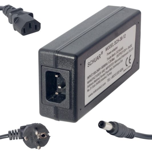 12 Volt - 3 Amper 5.5*2.5 Uç İki Ucu Kablolu Plastik Kasa Masaüstü Adaptör