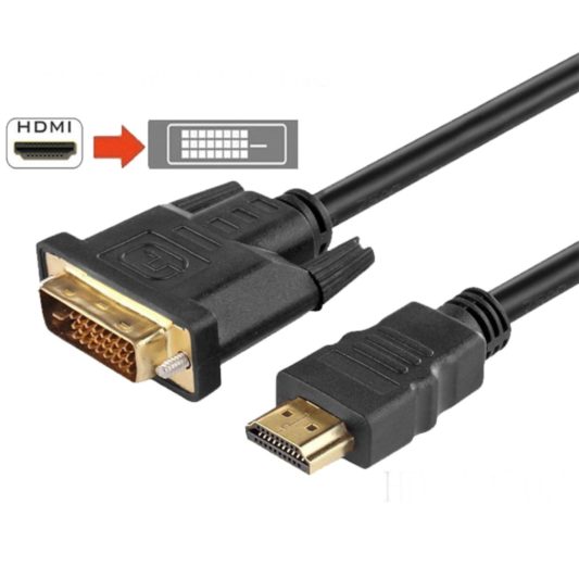 1.8m Hdmi to Dvi 24+1 Dvi to Hdmi Kablo Altın Uçlu - Görsel 2
