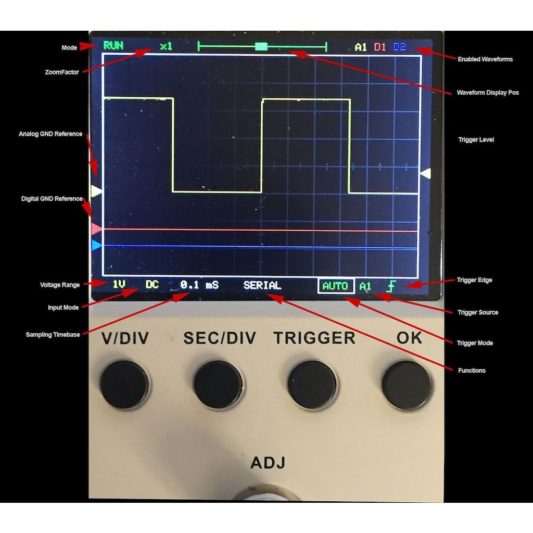 DSO150 Montajlı Dijital Osiloskop Kiti + Prob (Oscilloscope Kit) - Görsel 5