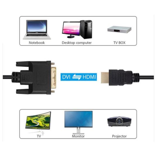 1.8m Hdmi to Dvi 24+1 Dvi to Hdmi Kablo Altın Uçlu - Görsel 10