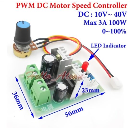 DC 12V-36V 3A Pwm Motor Hız Kontrol Ayarlanabilir Hız Regülatörü Devresi - Görsel 2