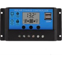 10A Solar Şarj Kontrol Cihazı Regülatörü Çift USB 12V-24V Güneş Paneli Şarj Regülatörü