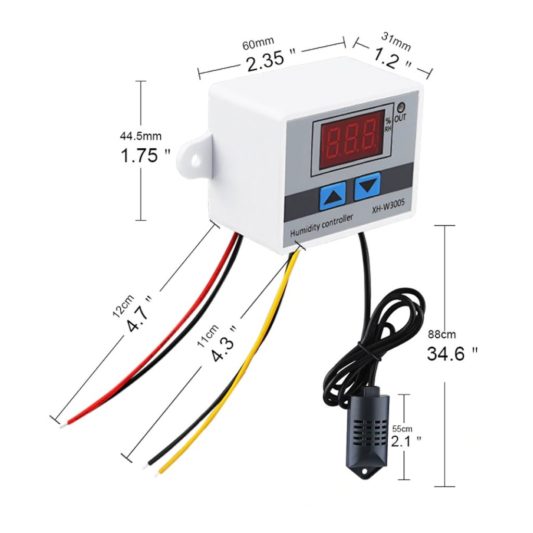XH-W3005 220V Dijital Nem Kontrol Cihazı 1500W Kuluçka Sera Depo - Görsel 8