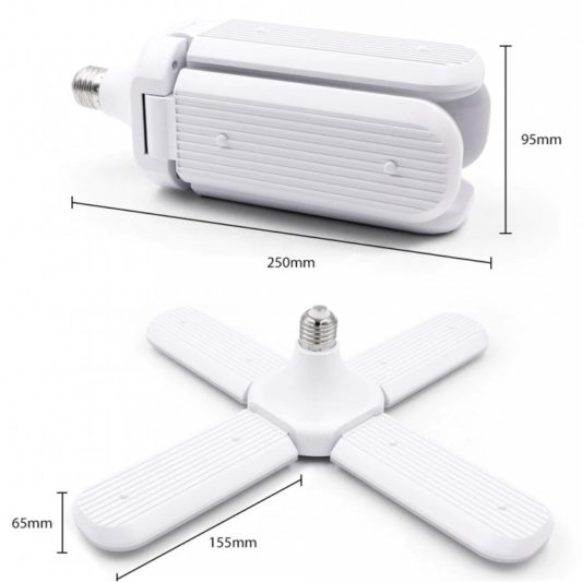 Süper Parlak 4100Lm 50W Watt Katlanabilir Led Ampul Pervane ALT-506 - Görsel 2