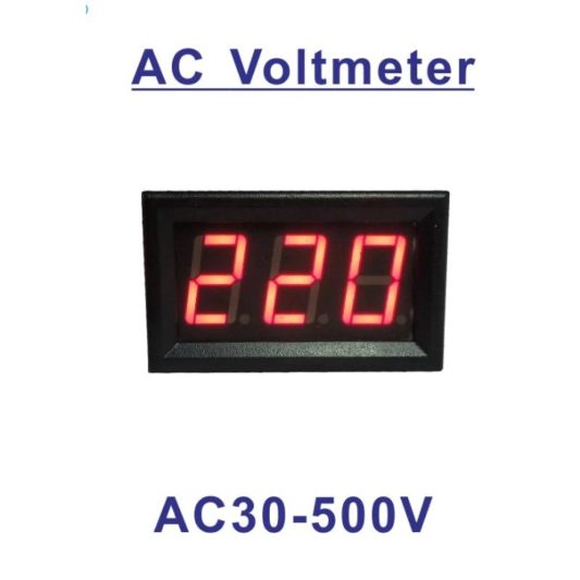 Dijital Panel AC Voltmetre AC 30-500V 2 Kablolu 30 Volt - 500V - Görsel 2