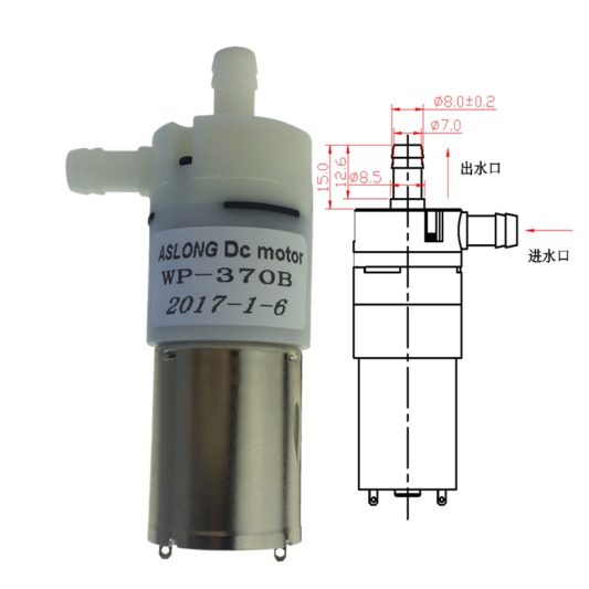 Endüstiyel Aslong WP-370B 12V Solenoid Mini Hava ve Su Pompası - Görsel 2