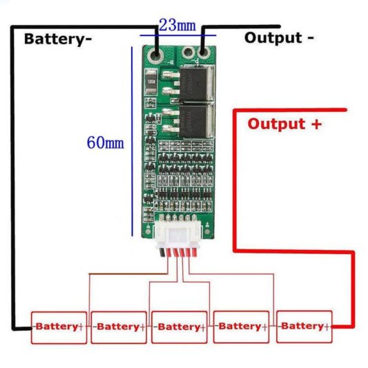 5S 15A BMS Lityum Li-ion Batarya Koruma Kartı - 5 Adet Seri 18650 Pil 21V -- 18650 Li-ion Lipo - Görsel 3