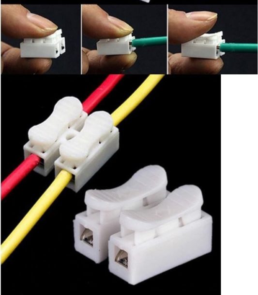 10 Adet - IC-272 Mandallı Vidasız Klemens Basmalı Tip 2 Li 2 Pin