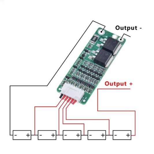 5S 15A BMS Lityum Li-ion Batarya Koruma Kartı - 5 Adet Seri 18650 Pil 21V -- 18650 Li-ion Lipo - Görsel 2