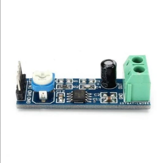 LM386 Ses Amplifikatör Modülü 200 Kez 5-12V 10K Ayarlanabilir Ses Kazanımı - Görsel 2