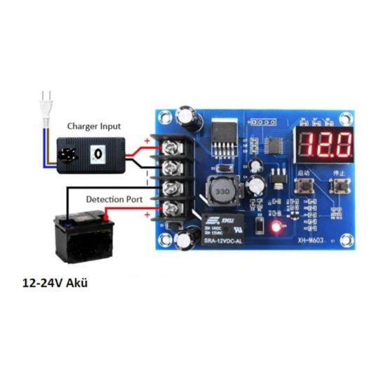 XH-M603 Şarj Kontrol Devresi 12-24V Akü Şarj Kontrol Modülü Güneş, Lityum Li-on Batarya - Görsel 2