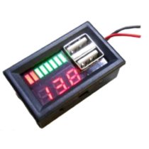 5V 2A USB Çıkışlı, Voltmetreli Akü Kapasite Göstergesi 12V 3S Pil VQCH128 V2 Göstergeli
