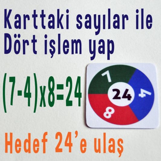 Hedef 24 - Matematik İşlem Oyunu - Mantık Strateji Akıl Zeka Bİlsem Hazırlık Oyunu - Görsel 2