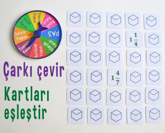 Kesirler Tanıma Çark Oyunu - Matematik İşlem Zeka Oyunu - Görsel 2