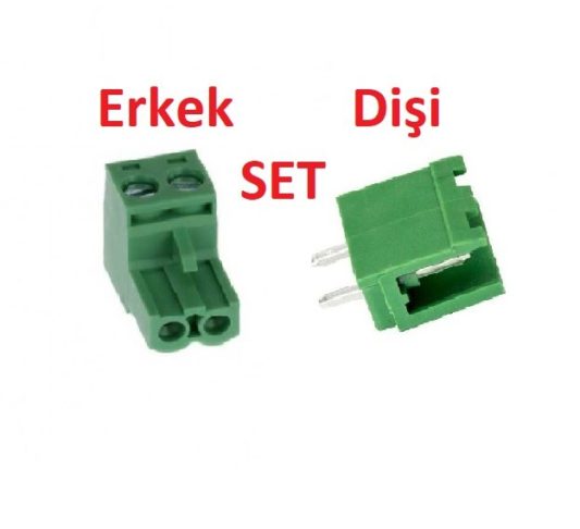 2 Pin 5.08mm Geçmeli Klemens (Dişi+Erkek) Set - Görsel 2
