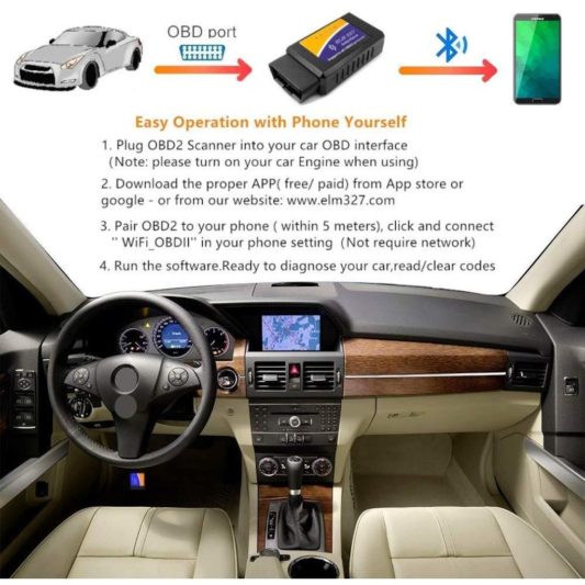 ELM327 OBD2 V2.1 Bluetooth Gelişmiş Araç Tarayıcı Araç Oto Arıza - Görsel 9
