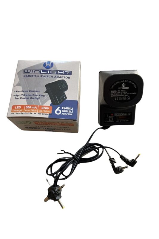 Kademeli Adaptör 500 Ma KADEMELİ ADAPTÖR 500 mA 1.5V / 3V / 4.5V / 6 V / 7.5 V / 9 V / 12