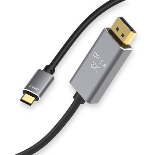 1.8m 3m alüminyum 8K UHD USB tip C, DP kablosu USB displayPort 1.4V dönüştürücü kablosu Erkek Erkek - Görsel 2