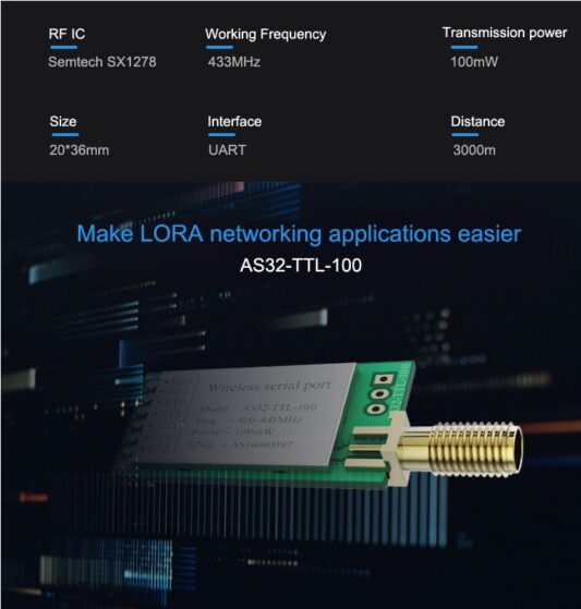 LoRa SX1278 433 MHz kablosuz TX RX modülü alıcı-verici AS32-TTL100 UART uzun menzil rf verici alıcı - Görsel 5