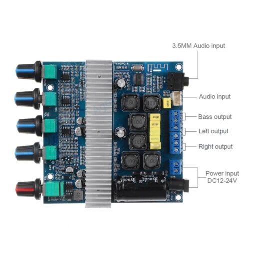 TPA3116 Bluetooth Amplifikatör Ses 2x50W + 100W Subwoofer  12-24V - Görsel 2