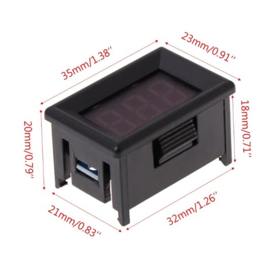 DC 2.4V-30V 2 tel voltmetre Mini 0.36 "dijital gerilim ölçer - Görsel 2