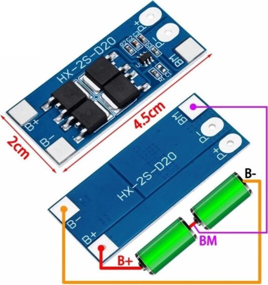 2s 13A Bms 18650 Lityum Pil Şarj Koruma Devresi - Görsel 3