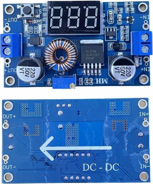 XL4015 75W 5A Dc-Dc Voltmetre Ekranlı (3digits) Voltaj Düşürücü Modül - Görsel 4