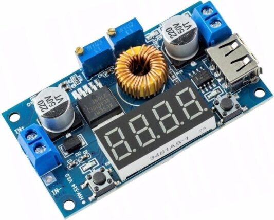 XL4015 75W Dc-Dc 5A Voltmetre Ekranlı Ayarlanabilir Voltaj Regülatörü Modülü - Görsel 3