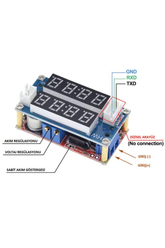 Ekranlı Xl4015 5a Volt Amper Ayarlı Cc/cv Voltaj Düşürücü Modül - Görsel 6