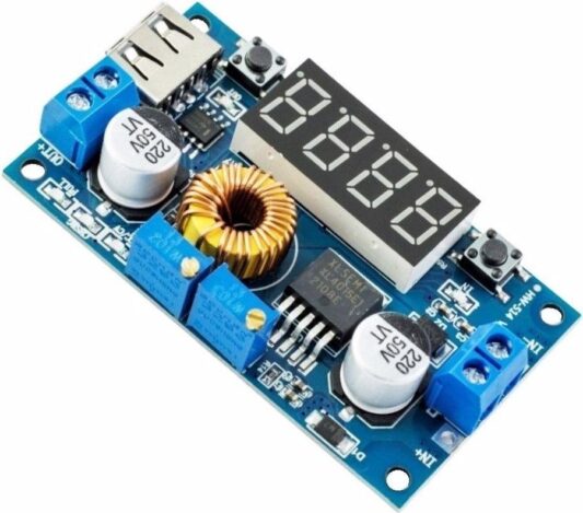 XL4015 75W Dc-Dc 5A Voltmetre Ekranlı Ayarlanabilir Voltaj Regülatörü Modülü - Görsel 2
