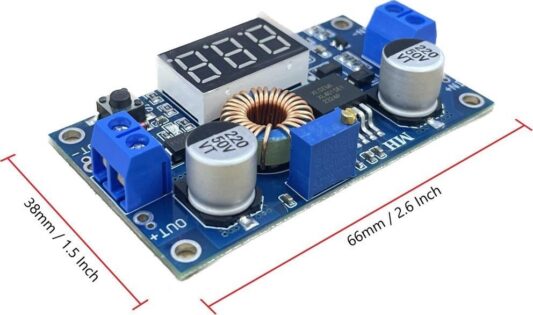 XL4015 75W 5A Dc-Dc Voltmetre Ekranlı (3digits) Voltaj Düşürücü Modül - Görsel 3