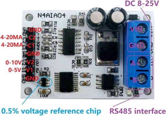 Modbus 4-20mA, 0-5V, 0-10V Analog Sinyal Modülü - Görsel 2