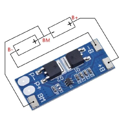 2S 8A 7.4V BMS Pil Koruma Balans Kartı 18650 lityum Li-ion Batarya, - Görsel 2