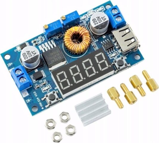 XL4015 75W Dc-Dc 5A Voltmetre Ekranlı Ayarlanabilir Voltaj Regülatörü Modülü