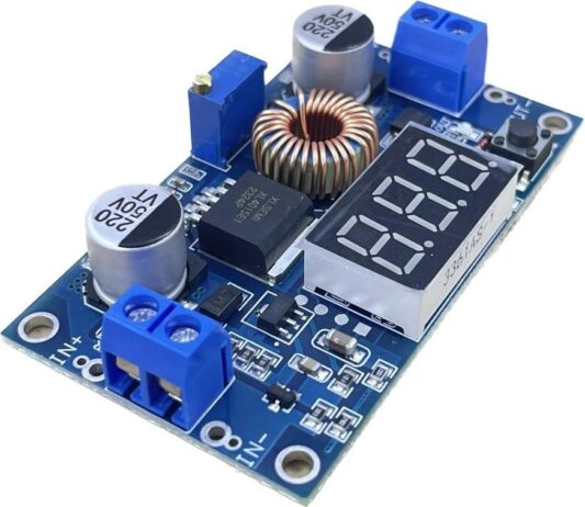 XL4015 75W 5A Dc-Dc Voltmetre Ekranlı (3digits) Voltaj Düşürücü Modül - Görsel 5