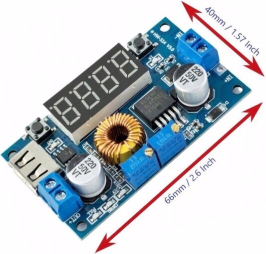 XL4015 75W Dc-Dc 5A Voltmetre Ekranlı Ayarlanabilir Voltaj Regülatörü Modülü - Görsel 5
