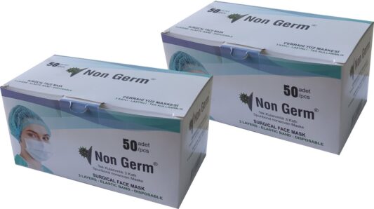 Tek Kullanımlık 3 Katlı Telli Cerrahi Maske 50 Adet - 2'li