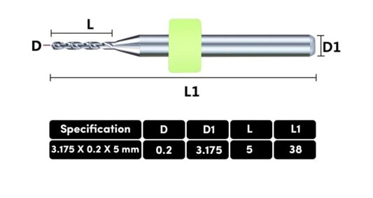 10 Adet 0.2mm Tungsten Karbür Delme PCB Matkap Ucu - Görsel 2