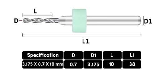 10 Adet 0.7mm Tungsten Karbür Delme PCB Matkap Ucu - Görsel 2