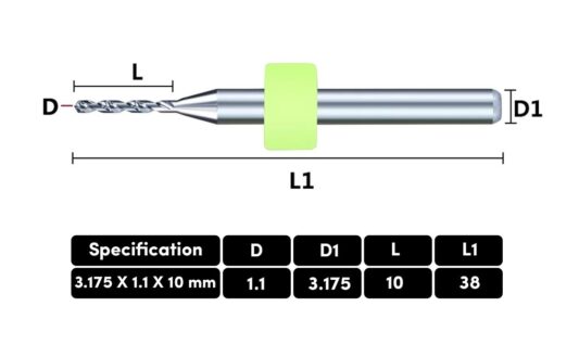 10 Adet 1.1mm Tungsten Karbür Delme PCB Matkap Ucu - Görsel 2