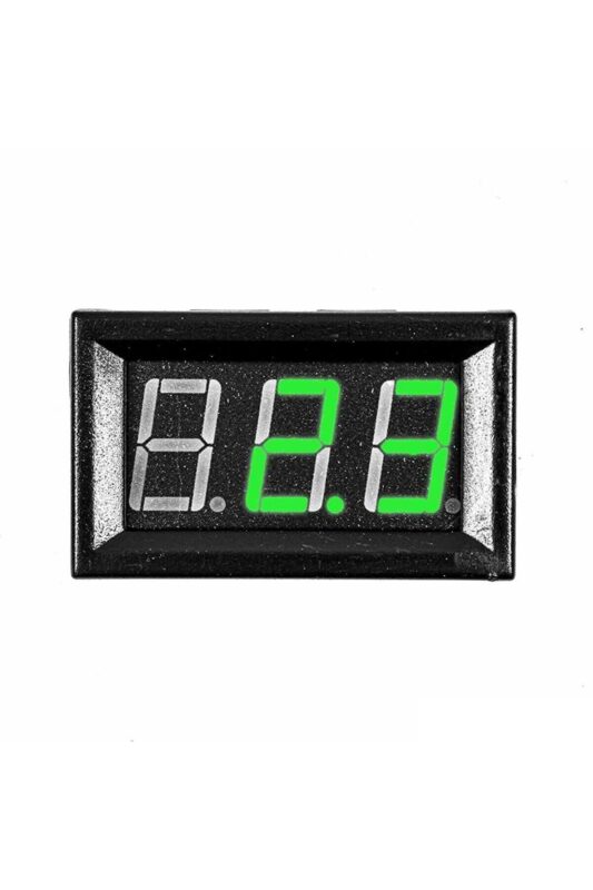 0.56" 0-30V 3 Kablolu DC Yeşil Dijital Voltmetre - Hassas ve Kullanışlı