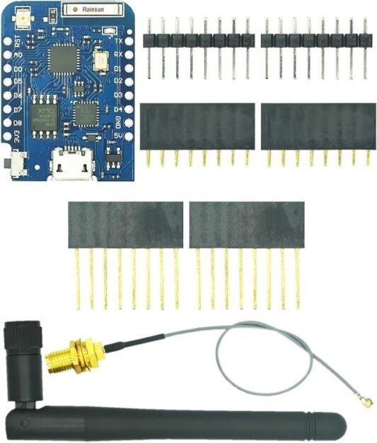 WEMOS D1 Mini Pro 16MB ESP8266 WiFi Geliştirme Kartı CP2104 USB Antenlİ Arduino IDE Uyumlu - Görsel 3