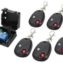 433MHz RF Uzaktan Kumanda Seti - 10A Röle Alıcı + 5 Adet Verici Kumanda