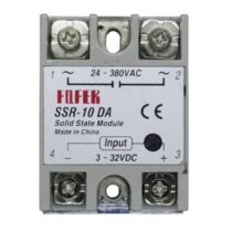 SSR10DA Solid State Röle (10 Amper) – 3-32V DC Giriş / 24-380V AC Çıkış – Tek Fazlı Elektronik Röle