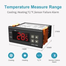 STC-1000 220V Dijital Termostat - Isıtma ve Soğutma Röleli Sıcaklık Kontrol Cihazı (+NTC Sensörlü)