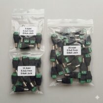 5 Adet 2.1mm Klemensli Erkek DC Power Jack - Lehim Gerektirmeyen CCTV Kamera ve Şerit Led Adaptör