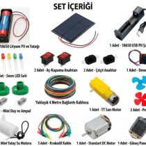 18650 Pilli Profesyonel Okul Deney Seti: Seri/Paralel Devre, Solar ve Su Motoru Kiti