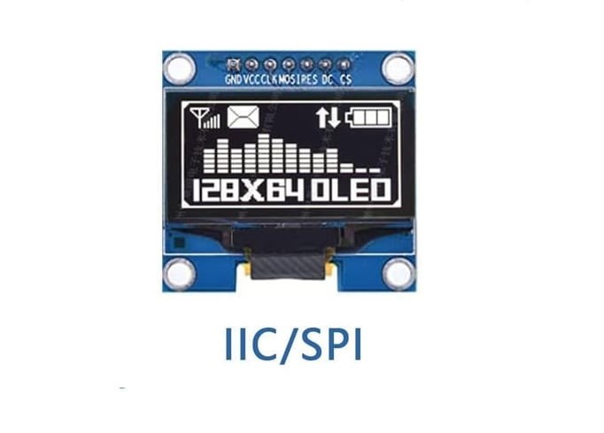 1.3 İnç 128x64 Beyaz OLED Grafik Ekran Modülü - I2C/SPI Destekli Arduino ve Raspberry Pi Uyumlu LCD