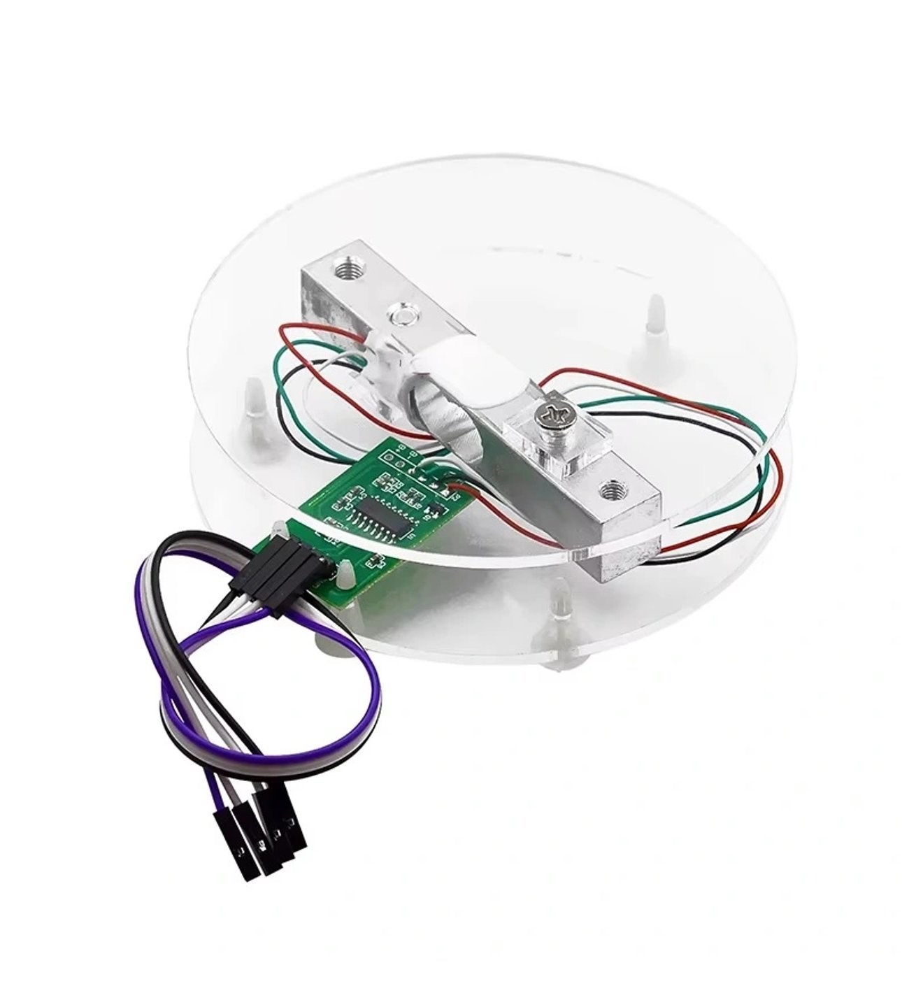 10 Kg Yük Hücresi ve HX711 Ağırlık Sensörü Modülü Seti - Arduino Uyumlu Şeffaf Akrilik Tartı Kiti - Görsel 5